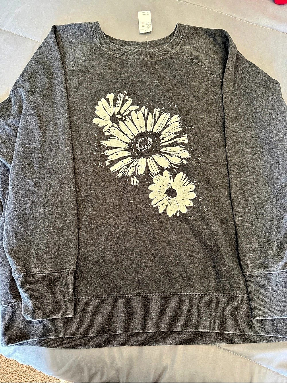 maurices Floral Sweatshirt in Gray XXL NWT